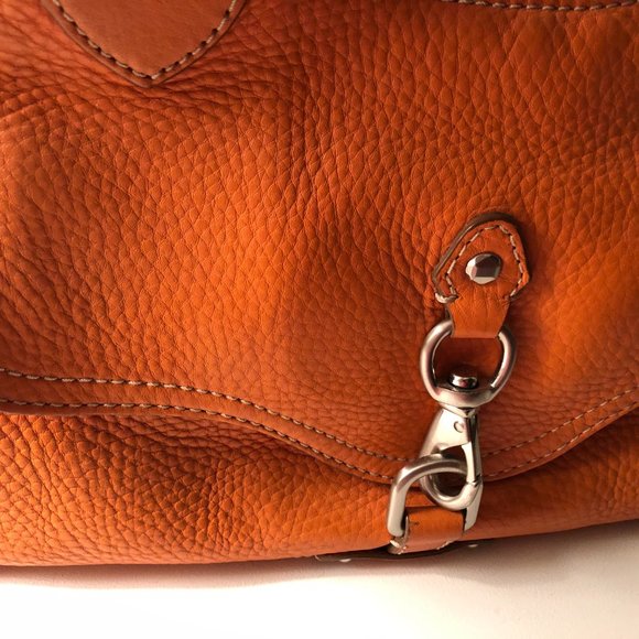 Cole Haan Orange Pebble Leather Satchel - Picture 2 of 8
